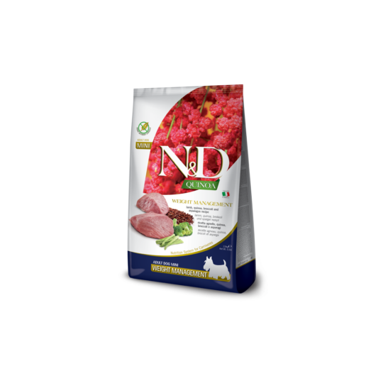 N&D QUINOA WEIGHT MANAGMENT AGNELLO, BROCCOLI E ASPARAGI 800G