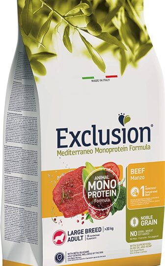 EXCLUSION MEDITERRANEO NOBLE GRAIN ADULT LARGE MANZO 12KG