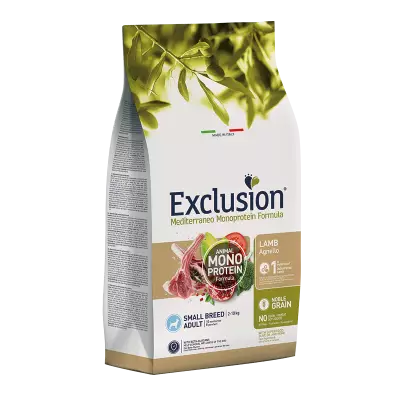 EXLUSION MEDITERRANEO MONOPROTEICO NOBLE GRAIN ADULT SMALL AGNELLO 7KG