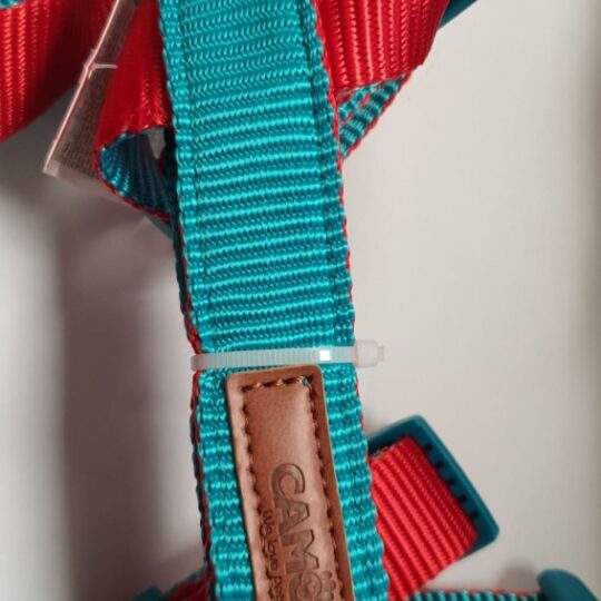 Camon Pettorina regolabile "H" DoublePremium Rosso/Ottanio 25x600~1000mm