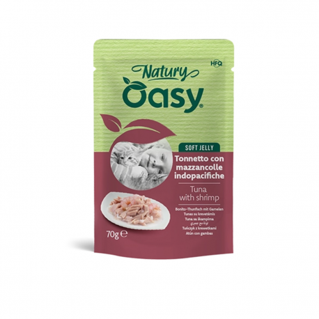 OASY WET GATTO NATURY SOFT JELLY TONNETTO CON MAZZANCOLLE INDOPACIFICHE 70 GR