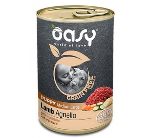 OASY GRAIN FREE PUPPY MEDIUM/LARGE AGNELLO 400 gr