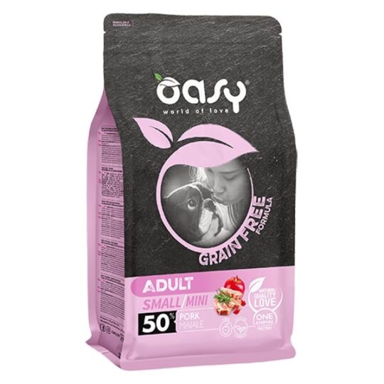 Oasy Dry Dog Grain Free ADULT SMALL/MINI MAIALE 2 Kg