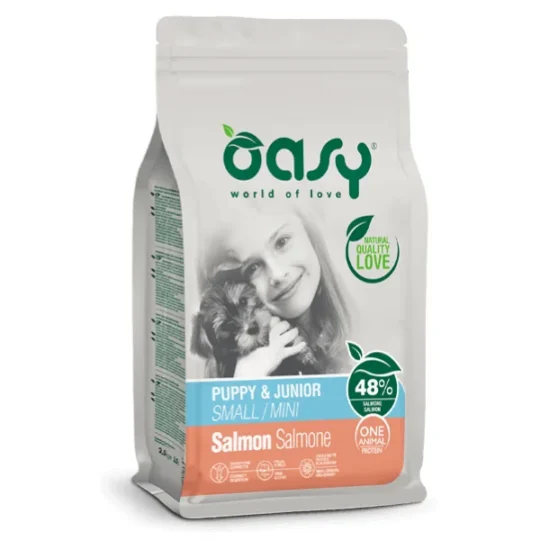 Oasy Dry Dog OAP - PUPPY SMALL/MINI SALMONE 800 gr