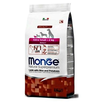 Monge Natural superpremium XS adult agnello riso patate 2,5gr