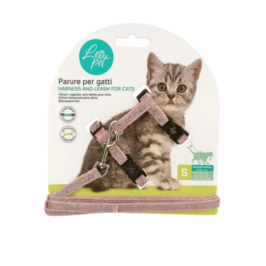 LEOPET PARURE GLITTER RIFLETTENTE ROSA PER GATTI CUCCIOLI