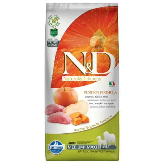 FARMINA N&D ZUCCA CINGHIALE E MELA ADULT MEDIUM/MAXI 12KG