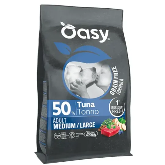 OASY GRAIN FREE ADULT MEDIUM/LARGE TONNO 10 Kg