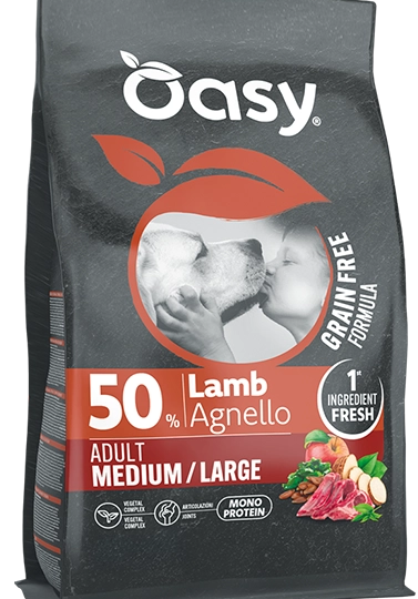 OASY GRAIN FREE ADULT MEDIUM/LARGE AGNELLO 10 Kg