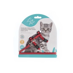 LEOPET PARURE STAMPATA POIS ROSSO PER GATTI CUCCIOLI