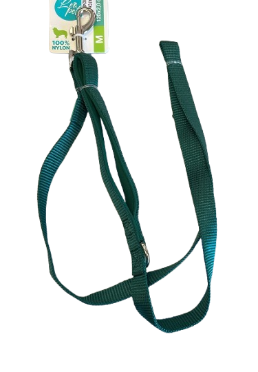 LEOPET GUINZAGLIO IN NYLON VERDE SCURO M 120X2,0CM