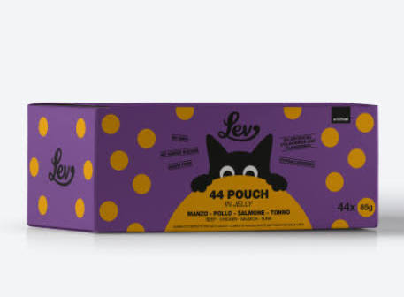 LEV MULTIPACK  POUCH IN JELLY MANZO POLLO SALMONE TONNO (44X85gr)
