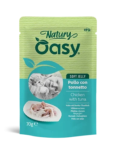 Oasy Wet Cat Natury Soft Jelly Pollo con Tonnetto 70gr