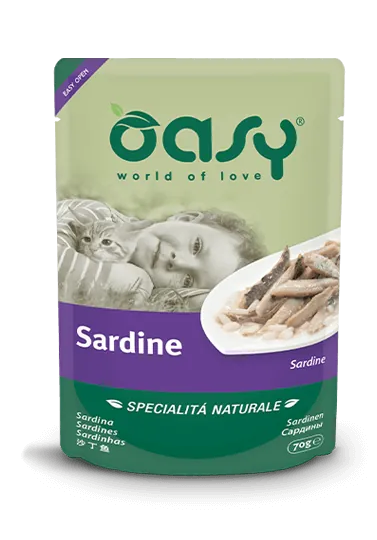 Oasy Wet Cat Natury Soft Jelly  Sardine Busta 70gr