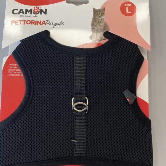 CAMON Pettorina Gatto regolabile Nero Tg L  310~380mm / 410~480mm