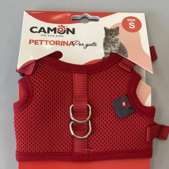CAMON Pettorina Gatto regolabile Rosso Tg S 180~230mm / 270~330mm