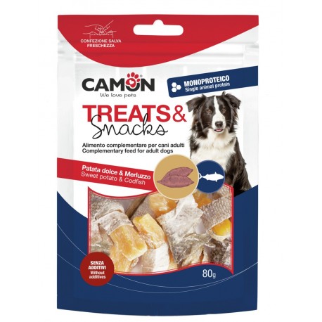 CAMON Strips di patata dolce con pelle di merluzzo 80gr