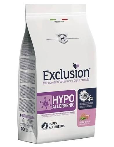 EXCLUSION HYPOALLERGENIC PUPPY MAIALE E PISELLI ALL BREEDS 12KG