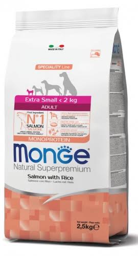 MONGE DOG EXTRA SMALL ADULT SALMONE RISO 2,5KG
