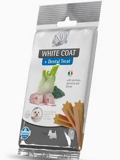 FARMINA N&D TREAT WHITE DOG BRANZINO FINOCCHIO RISO SPIRULINA ADULT MINI 60gr