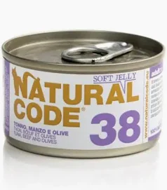 Natural Code Tonno, Manzo e Olive in Jelly 85g