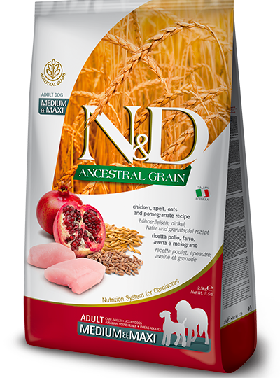 FARMINA N&D ANCESTRAL SELECTION POLLO E MELOGRANO ADULT MEDIUM/MAXI 12KG