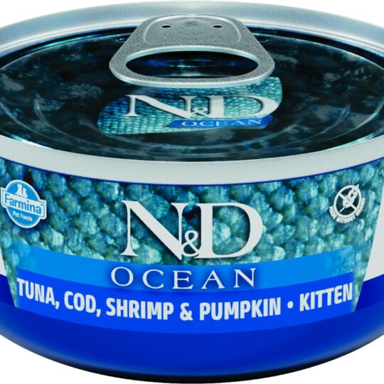 FARMINA N&D CAT OCEAN TUNA, COD, SHRIMP, PUMPKIN KITTEN 70 GR