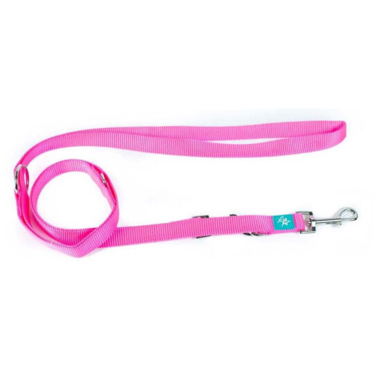 GUINZAGLIO DA ADDESTRAMENTO IN NYLON ROSA FLUO 220X2,0 CM