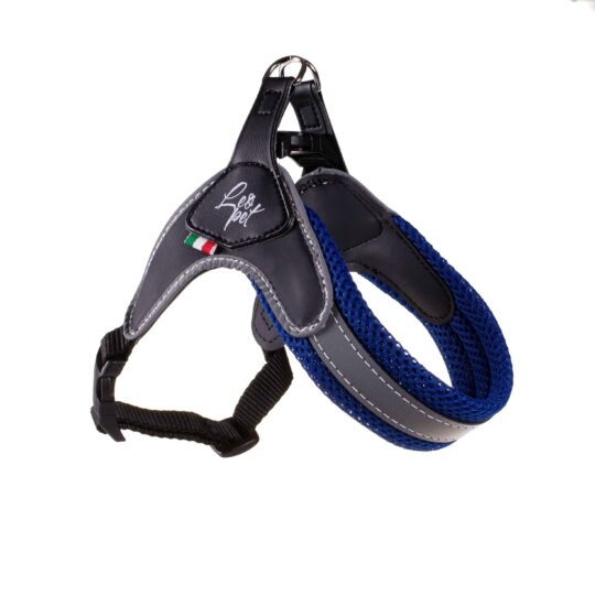LEOPET PETTORINA REGOLABILE IN PVC, NYLON E MESH TURCHESE 30-40 CM