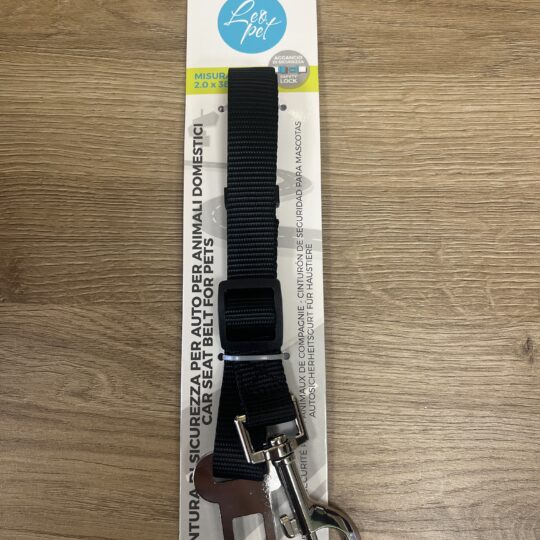 LEOPET GUINZAGLIO UNIVERSALE PER AUTO NERO 60-85X2,5 CM