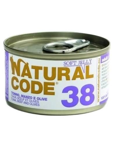 NATURAL CODE TONNO,MANZO E OLIVE IN JELLY 85 G