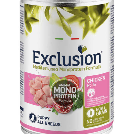 EXCLUSION MEDITERRANEO MONOPROTEIN NOBLE GRAIN PUPPY POLLO ALL 400 GR
