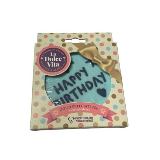LEOPET TORTA DI COMPLEANNO HAPPY BIRTHDAY AZZURRO 90 G
